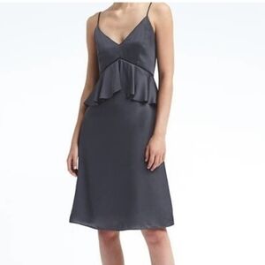 BR | Satin Peplum A-line Dress